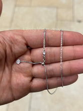 1.8mm Solid Adjustable Sparkle Twisted Rock Chain REAL 14K White Gold Up To 22", Sparkle Glitter Margarita Twisted Rock